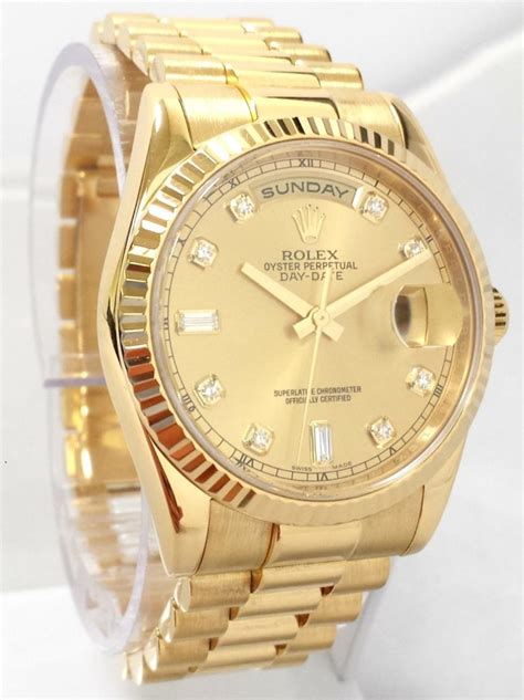 rolex day/date ii yellow gold champagne diamond dial diamond bezel|rolex presidential diamond bezel price.